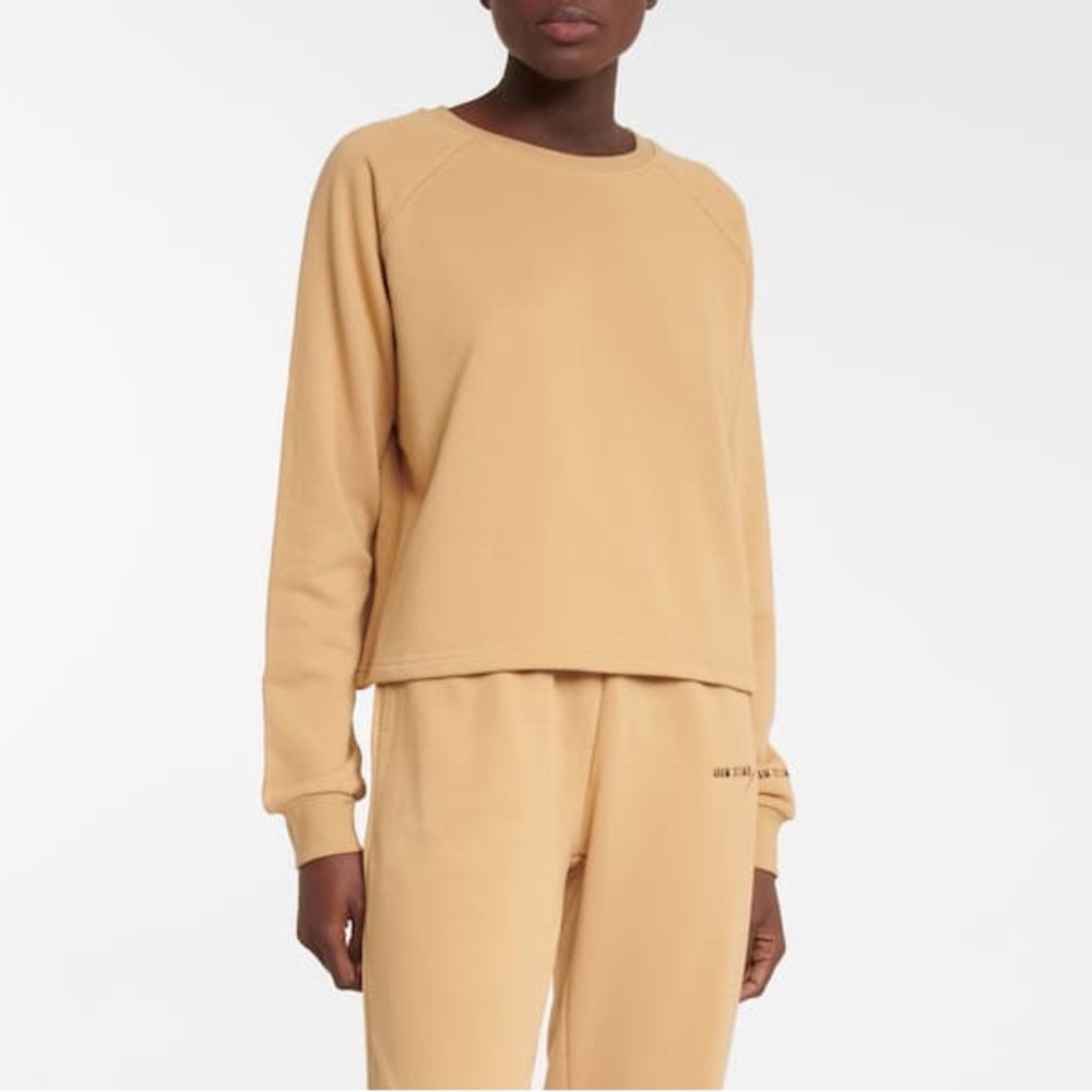 Adam Selman Sport tan cropped crewneck sweatshirt